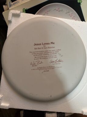 Jesus Loves Me Commemorative Porcelain Plate
